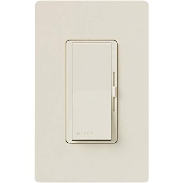 Picture of LUTRON ELECTRONICS CO DVWCL-153PH-LA Lutron Diva LED+ Dimmer for Dimmable LED, Halogen and Incandescent Bulbs with Wallplate | 150W/Single-Pole or 3-Way | DVWCL-153PH-LA | Light Almond (EA)