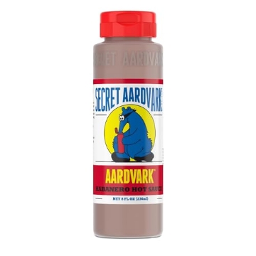 Picture of SECRET AARDVARK TRADING CO 00003 Secret Aardvark Habanero Hot Sauce - Habanero Peppers & Roasted Tomatoes, Medium Spiced Hot Sauce, BBQ Sauce, Non-GMO, Low Sugar, Low Carb, Hot Sauce & Marinade - 8 fl oz 1 Pack (EA)