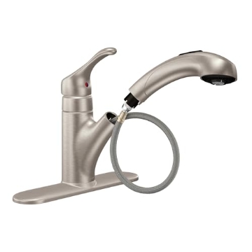 Picture of Moen CA87316SRS Moen Renzo Spot Resist Stainless One-Handle Pullout Kitchen or Laundry Faucet Featuring Power Clean, CA87316SRS (EA)