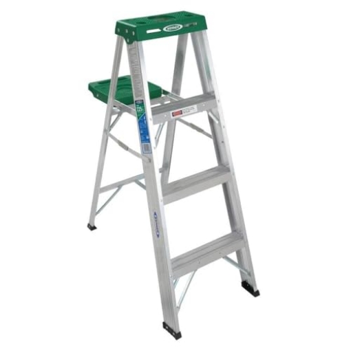 Picture of Werner Co 354 Werner 354 stepladders, 4 feet, Green,red (EA)