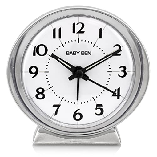 Picture of WESTCLOX(R) 11611QA Westclox Classic Baby Ben Alarm Clock for Heavy Sleepers - Authentic 1964 Design, Loud High-Volume White Alarm Clock, Battery Operated, Metal Bezel (EA)