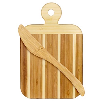 Picture of HOLLYWOOD CHAIRS INC 20-6751 Striped Paddle Serving and Cutting Board and Spreader Knife Gift Set (PK-12-EA)