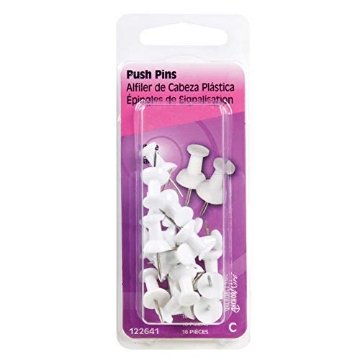 Picture of HILLMAN 122641 Hillman White Push Pins 16 pk (PK-6-EA)