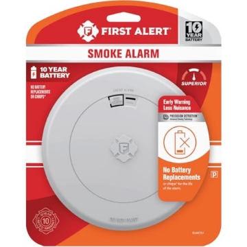 Picture of First Gear 1046731 First Alert 10 Year Slim Battery-Powered Photoelectric Smoke Detector (EA)