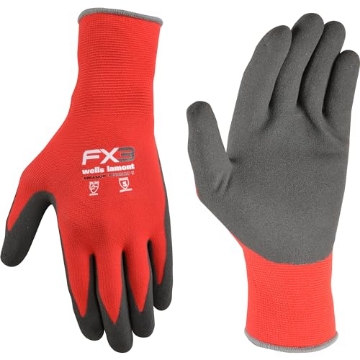 Picture of WELLS LAMONT 448M-600 Wells Lamont Men's FX3 Nitrile Coated Grip Work Gloves – Tear & Abrasion Resistant – Heavy Duty for Construction, DIY, Mechanics – Breathable 15-Gauge Nylon/Spandex Shell – Red - M (EA)
