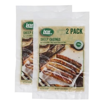 Picture of SKYWATCH CAPITAL PARTNERS INC 243 LEM Products Natural Sheep Casings, 19-21mm, Edible Sausage Casings, Stuffs Approximately 15 Pounds, Great for Snack Sticks, Breakfast Sausage Links, and More, 5.1 Ounce Package (PK-6-EA)