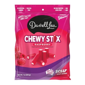 Picture of DL DISTRIBUTION LLC 20072 Darrell Lea Fabulicious Sour Candy Stix, Soft and Tangy, No Artificial Flavors, Palm Oil Free, Made in Australia, Shareable (Sour Raspberry, 7 Ounce (Pack of 1)) (EA)