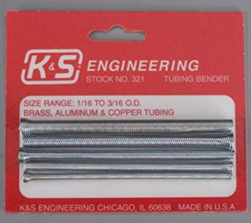 Picture of K&S 321 K&S Precision Metals Tube Bender Set 321 - 5 Pieces for 1/16", 3/32", 1/8", 5/32", 3/16" Brass, Copper & Aluminum Tubing - Bend without Collapsing, Made in USA (EA)