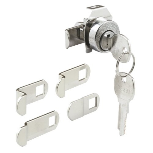 Picture of Prime S 4526 Prime-Line S 4526 Mailbox Lock – Replacement, Multipurpose Mailbox Lock for Several Brands – NA-14 Keyway, Opens Clockwise with 90º Rotation, Nickel Finish (1 Set) (EA)