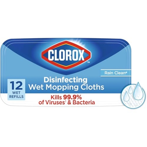 Picture of CLOROX(R) 32351 Clorox Disinfecting Wet Mopping Cloths, Rain Clean, 12 Wet Refills (Package May Vary) (PK-6-EA)