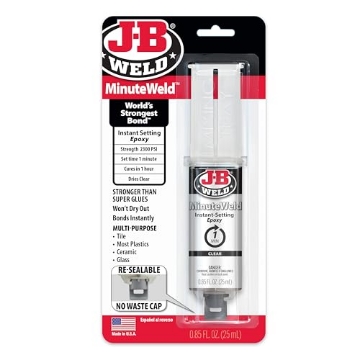 Picture of J B Weld 50101 J-B Weld 50101 MinuteWeld Instant-Setting Epoxy Syringe - Clear - 25ml, 0.85 Fl Oz (Pack of 1) (EA)