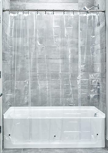 Picture of IDESIGN 14757 iDesign Vinyl Shower Liner, PVC-Free Mold- and Mildew-Resistant Curtain for Master, Guest, Kids' Bathroom, Bathtub, 72" x 72" - Clear (EA)