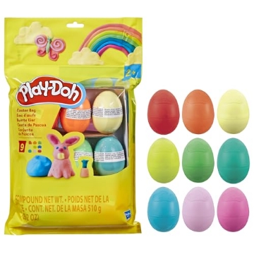 Picture of Hasbro HSBG0391 Play-Doh Easter Eggs Bag 9 Pack, 2 Ounces Each, Assorted Colors, Preschool Crafts for Kids 2 Years and Up, Easter Basket Toys (EA)