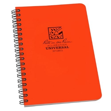 Picture of J L DARLING LLC OR73 Rite in the Rain Weatherproof Side Spiral Notebook, 4.625" x 7", Orange Cover, Universal Pattern (No. OR73) (PK-6-EA)