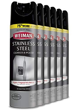 Picture of Weiman Products, LLC 49A Weiman Stainless Steel Cleaner and Polish - 17 Ounce (6 Pack) - Non-Toxic Protects Appliances from Fingerprints and Leaves a Streak-Less Shine for Refrigerator Dishwasher Oven Grill (CT-6-EA)