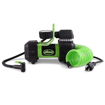 Picture of Slime 40045 Slime 40045 Home Tire Inflator, Wall Mounted 120V, SUV, 4x4 Air Compressor, Heavy Duty, 2X Pro Power, with Analog 100 psi Dial Gauge, Long Hose and LED Light, 4 min Inflation (EA)
