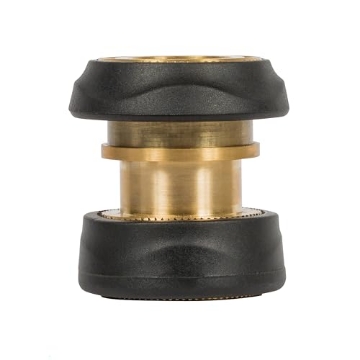 Picture of Gilmour 871554-1002 Gilmour Female Hose Quick Connector with Auto Shut Off, Brass Garden Hose Quick Connect Fitting for Hoses, Nozzles, and Sprinklers (EA)