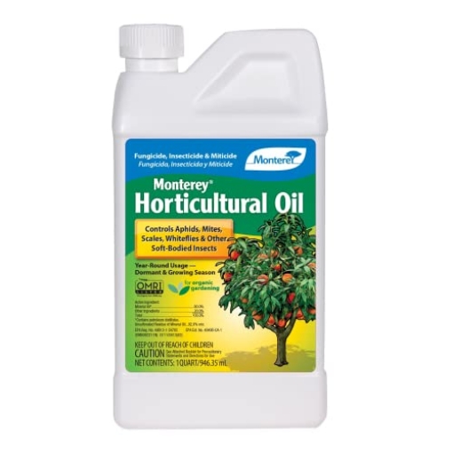 Picture of Monterey Mills LG 6299 Monterey Horticultural Oil - Organic Gardening Fungicide, Insecticide, & Miticide - 1 Quart - Apply Using a Sprayer Following Mix Instructions (EA)
