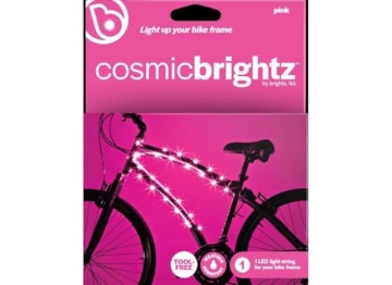 Picture of BRIGHTZ L2477 Brightz CosmicBrightz LED Bike Frame Rope Light, Pink - 6.5-Foot String Rope - Battery-Powered with On/Off Switch - Ultra Bright Color Keeps Your Ride Fun and Safe for Kids, Teens, & Adults (EA)