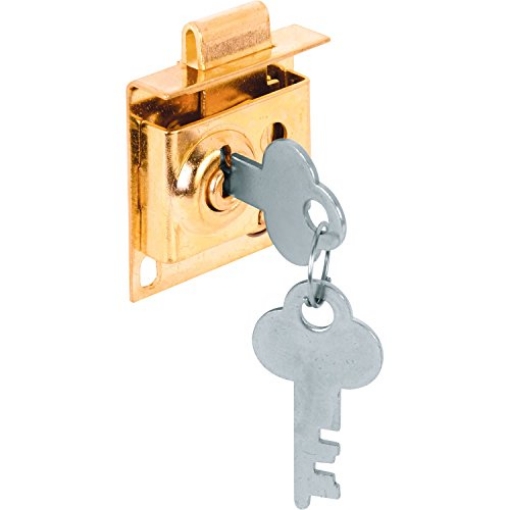 Picture of Prime S 4049 Prime-Line S 4049 5/16 In. Bolt Throw Steel Brass-Plated Mailbox Lock with Offset Keyway (Single Pack) (EA)