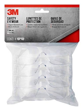 Picture of 3M 90953H4-DC 3M Indoor Safety Eyewear, Clear Lens, Contractor Pack, 4-Pack (EA)