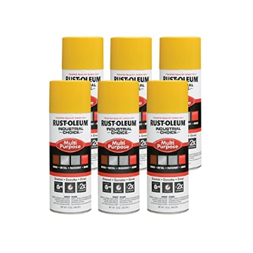 Picture of Rustoleum 1644830 Rust-Oleum 1644830-6PK Industrial Choice 1600 System Multi-Purpose Spray Paint, 12 oz, OSHA Safety Yellow, 6 Pack (CT-6-EA)
