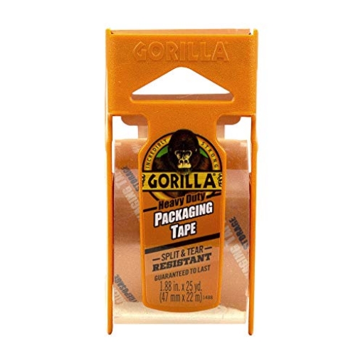 Picture of GORILLA 6034002 Gorilla Heavy Duty Packing Tape with Dispenser for Moving, Shipping and Storage, 1.88" x 25 yd, Clear, (Pack of 1) (EA)