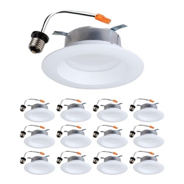 Picture of HALO LTE46930-12PK HALO LTE 4 Inch Indoor/Outdoor Recessed LED Trim Can Light, 3000K - Contractor Value Pack (12-Pack) - LTE46930-12PK (EA)