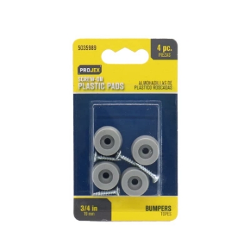 Picture of PROJEX P0123 BUMPER SCRW-ON 3/4"W 4PK (EA)
