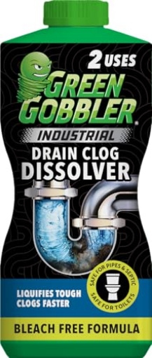 Picture of Weiman Products, LLC G8067J Green Gobbler Industrial Strength Grease and Hair Drain Clog Remover | Drain Cleaner Gel | Safe for Pipes, Toilets, Sinks, Tubs, Drains & Septic Systems (Packaging May Vary) (PK-6-EA)