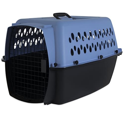 Picture of Aspen Pet 21090 Petmate Pet Porter Fashion Dog Kennel 26", Parisian Blue & Black, for Pets 20-25lbs, Made in USA (EA)