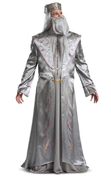 Picture of Disguise DG107679D Disguise Dumbledore Costume, Official Harry Potter Wizarding World Adult Costume Robe and Hat Outfit, Men's Size XL (42-46) (EA)