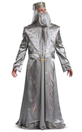 Picture of Disguise DG107679D Disguise Dumbledore Costume, Official Harry Potter Wizarding World Adult Costume Robe and Hat Outfit, Men's Size XL (42-46) (EA)