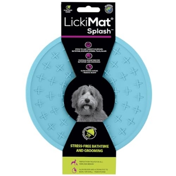 Picture of INNOVATIVE PET PRODUCTS LM5101TQ-R LickiMat Splash, Dog Slow Feeder Bowl Lick Mat, Boredom Anxiety Reducer, Sticks to Smooth Surface; Perfect for Food, Treats, Yogurt, or Peanut Butter. Fun Alternative to Slow Feed Dog Bowl, Turquoise (EA)