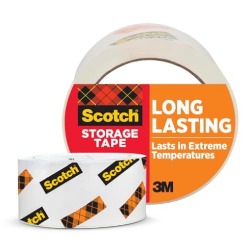 Picture of 3M 3650 Scotch Long Lasting Storage Packing Tape, Clear, Storage Tape for Storing Away Christmas Decorations, 1.88 in x 54.6 yd, 1 Refill Tape Roll (EA)