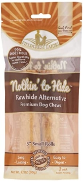 Picture of FIELDCREST FARMS 167 Fieldcrest Farms Nothing to Hide Natural Rawhide Alternative 5'' Rolls for Dogs - 3 Pack (6 Chews) Premium Grade Easily Digestible Chews (Peanut Butter) (EA)