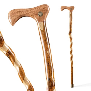 Picture of DMS HOLDINGS INC. 502-3000-0226 Brazos Rustic Wood Walking Cane, Twisted Hickory, Traditional Style Handle, for Men & Women, Made in the USA, 37" (EA)