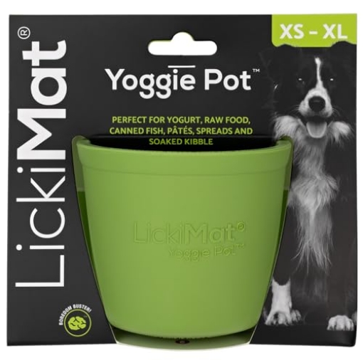 Picture of INNOVATIVE PET PRODUCTS LM5301GN-DR LICKIMAT Yoggie Pot – Distraction, Fun and Enrichment. Long Lasting Rubber Licking Treat Dispenser for All Dog Sizes and Slow Feeder for Small Dogs - Green (EA)