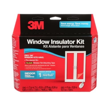 Picture of 3M 2144W6 3M Indoor Patio Door Insulation, Insulator Kit for 6'-8" x 9' ft Patio Door, Keeps Cold Air Out and Warm Air In, Includes Heat Shrink Window Film and Scotch Window Film Mounting Tape (2144W-6) (EA)