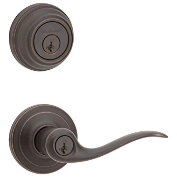 Picture of Kwikset 99910-041 Kwikset 991 Tustin Entry Lever and Single Cylinder Deadbolt Combo Pack featuring SmartKey in Venetian Bronze (99910-041) (EA)
