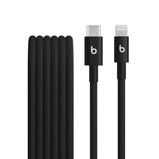 Picture of Beats MDGK4LL/A Beats USB-C to Lightning Woven Cable Fast Charging Durable/Tangle-Free Compatible Charger for Apple Devices w Lightning Ports (1.5 m, 5 ft) - Bolt Black (EA)