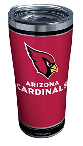 Picture of TERVIS TUMBLER COMPANY 1324202 Tervis 1324202 NFL Arizona Cardinals - Touchdown Stainless Steel Insulated Tumbler with Clear and Black Hammer Lid, 20 oz, Silver (EA)