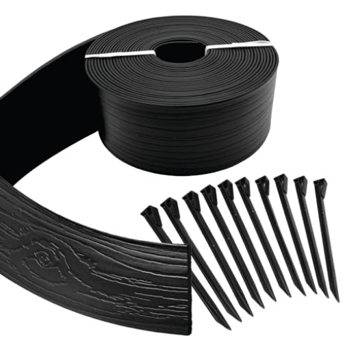Picture of AVON PLASTICS 94440 MASTER MARK Terrace Board, Landscape Coiled Edging, Grass Barrier, Bender Board, Garden Borders 4 in. x 40 ft. with 10 Stakes (Black) (EA)