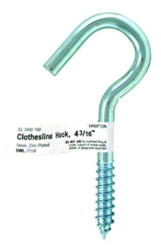 Picture of ACE TRADING - BH 10 02-3490-160 Hampton Small Zinc-Plated Silver Steel 4.1875 in. L Clothesline Hook 215 lb. 1 pk (PK-10-EA)