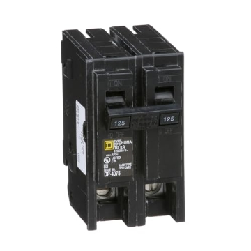 Picture of Square D HOM2125CP Square D by Schneider Electric Homeline 125 Amp Mini Circuit Breaker, 2 Pole, 120/240V AC, 10kA Breaking Capacity, Plug in Mount, Standard Type, Residential Use (‎HOM2125CP) (EA)