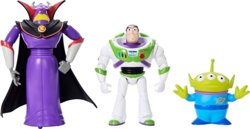 Picture of Disney Software JCF19 Mattel Disney Pixar Storytellers Story Intergalactic 3-Pack of Action Figures, 4-Inch Scale Buzz Lightyear, Zurg & Alien Posable Toys (EA)