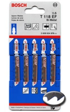 Picture of BOSCH SECURITY SYSTEMS, INC T118EF Bi-Metal Jigsaw Blades - 3" 18tpi jig saw bladebi-metal w/ (EA)