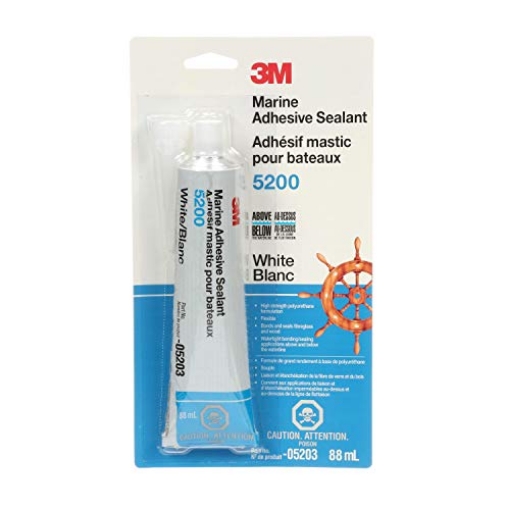 Picture of 3M 05203 3M Marine Adhesive Sealant 5200 (05203) Permanent Bonding and Sealing for Boats and RVs Above and Below the Waterline Waterproof Repair, White, 3 fl oz Tube (EA)