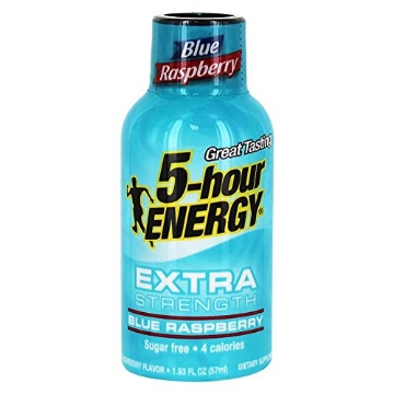 Picture of 5 Hour Energy 768123 Blue Raspberry Flavor Extra Strength 5-hour ENERGY (PK-12-EA)