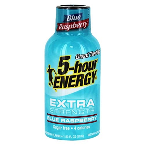 Picture of 5 Hour Energy 768123 Blue Raspberry Flavor Extra Strength 5-hour ENERGY (PK-12-EA)